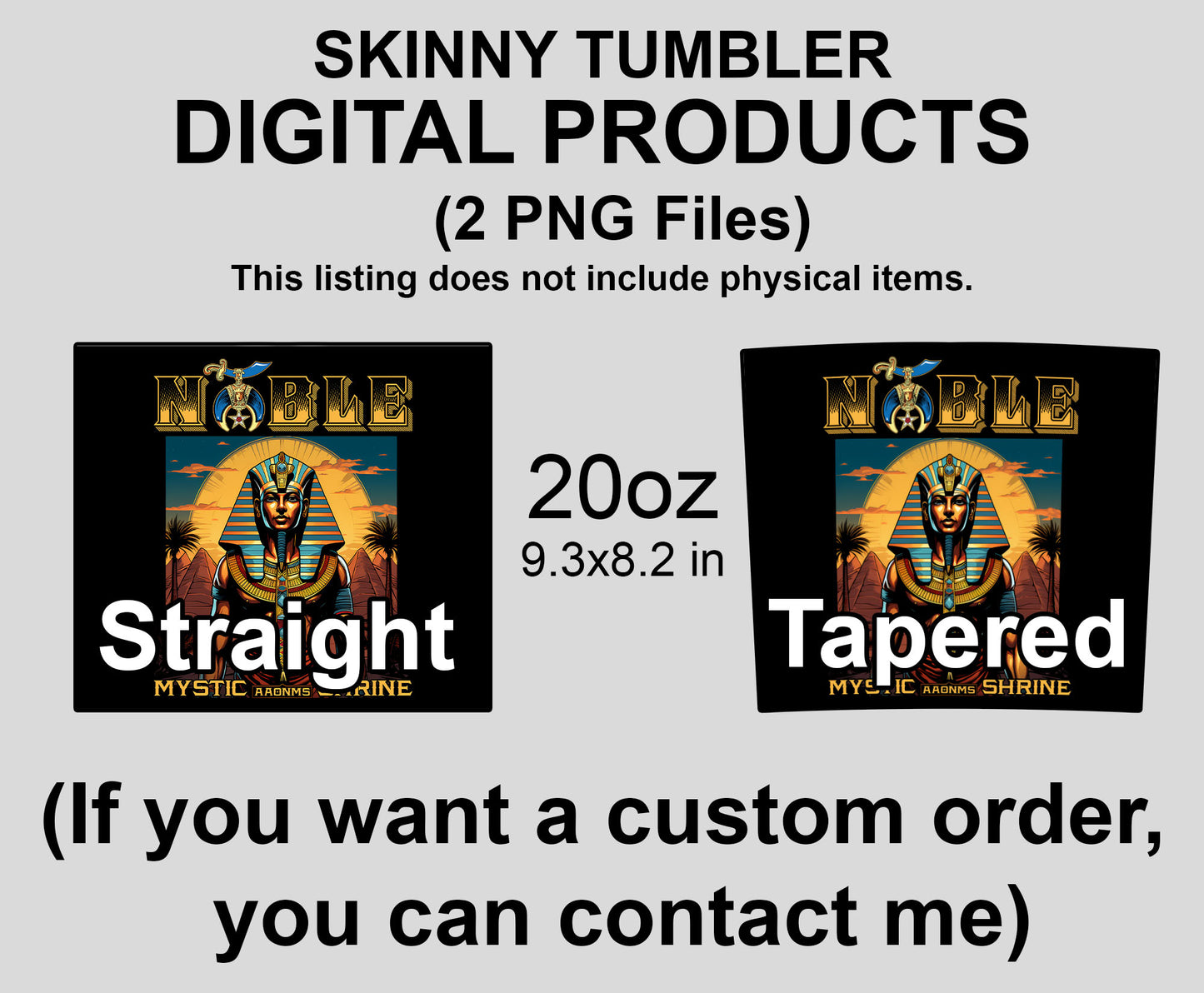 Shriner Egyptian Pharaoh King Pyramid Tutankhamun AAONMS - Skinny Tumbler Wrap PNG File Digital