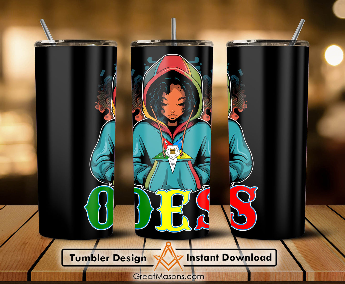 OES Black Beautiful Sister Wear Hoodie Color Shirt FATAL - Skinny Tumbler Wrap PNG File Digital