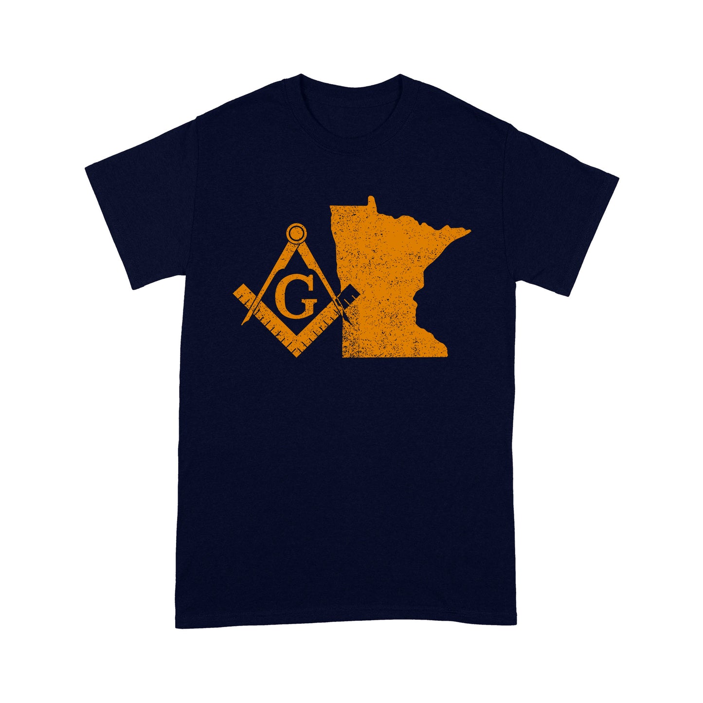 Minnesota Freemason State Map Square & Compass Symbol - T Shirt