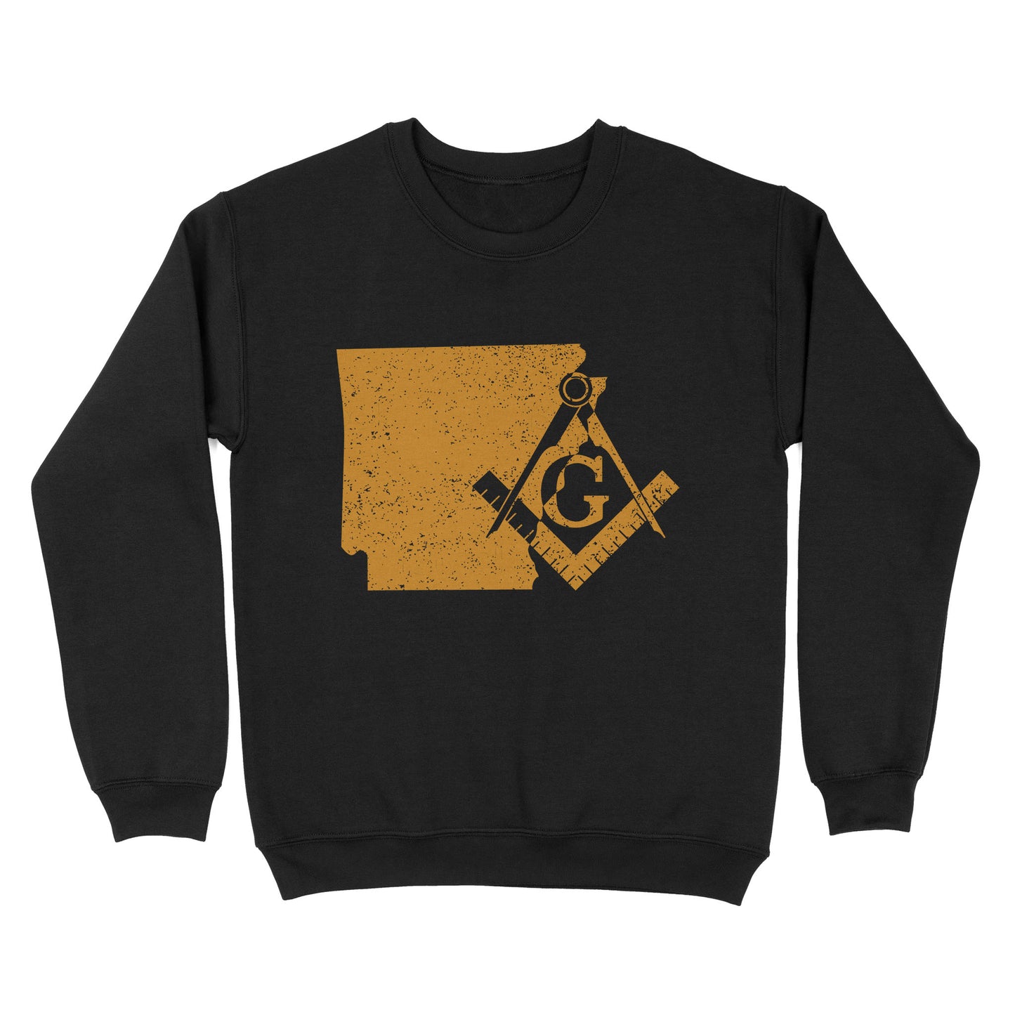 Arkansas Freemason State Map Square & Compass Symbol - Sweatshirt