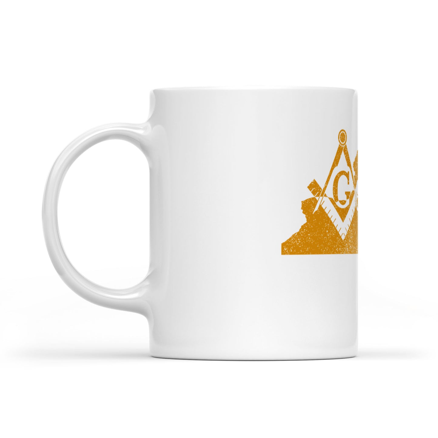 New York square & compass freemason symbol state map - White Mug