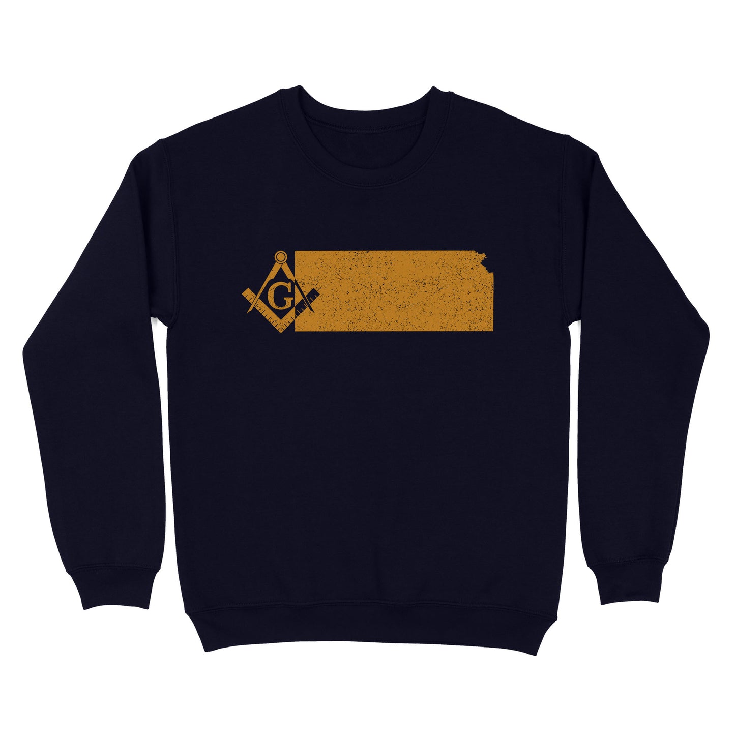 Kansas Freemason State Map Square & Compass Symbol - Sweatshirt