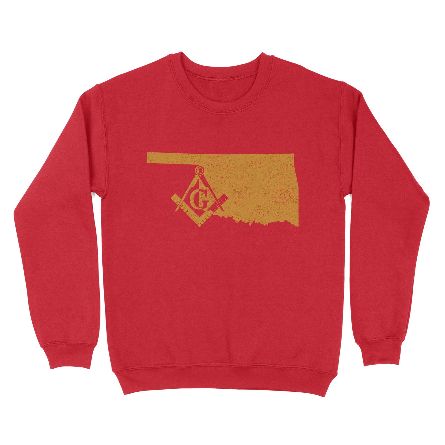 Oklahoma Freemason State Map Square & Compass Symbol - Sweatshirt