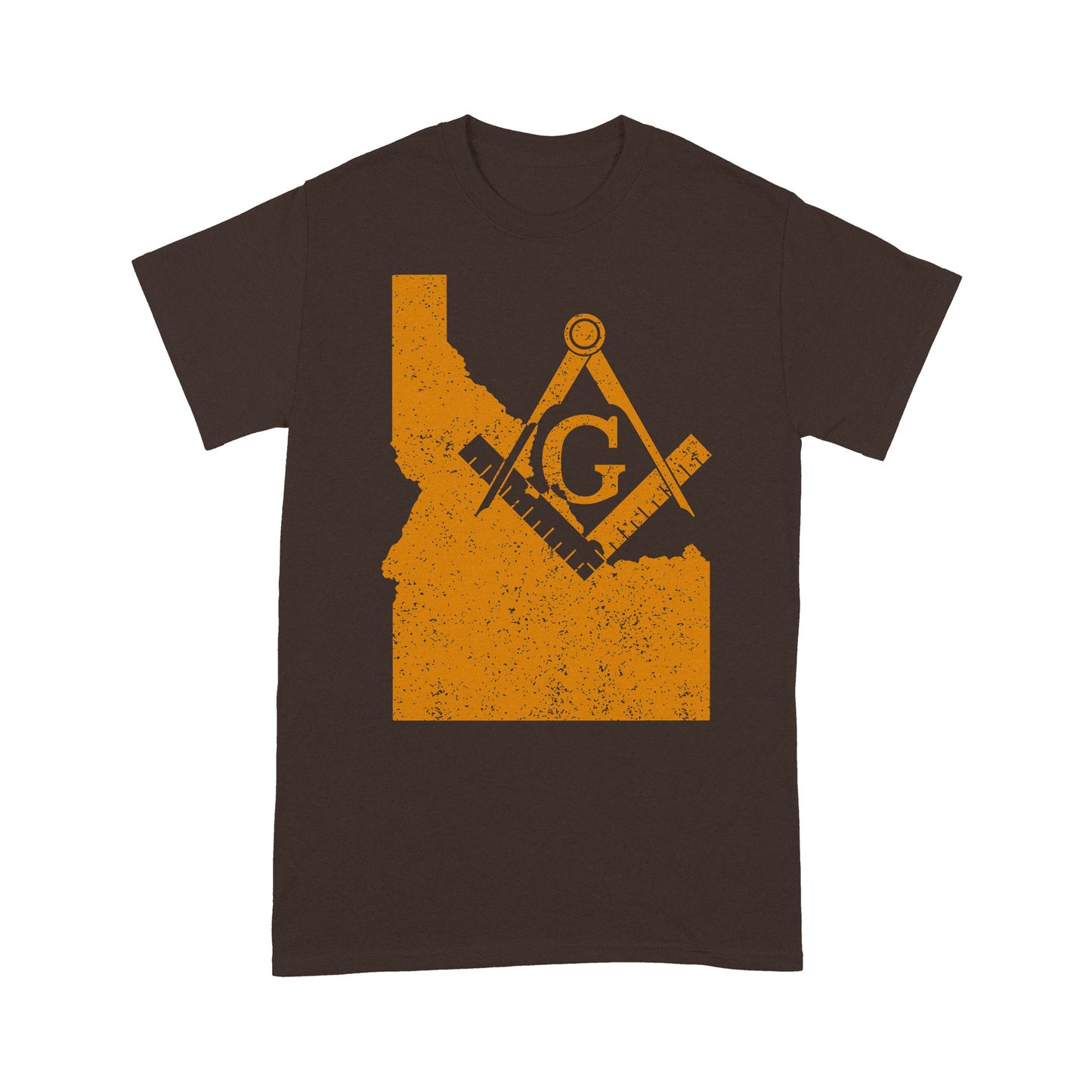 Idaho Freemason State Map Square & Compass Symbol - T Shirt