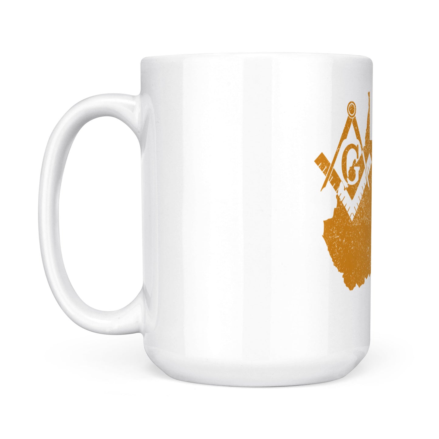 West Virginia square & compass freemason symbol state map - White Mug