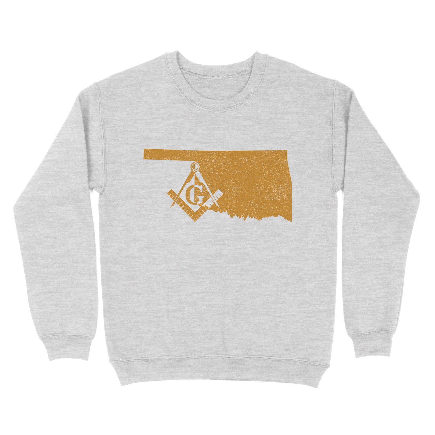 Oklahoma Freemason State Map Square & Compass Symbol - Sweatshirt
