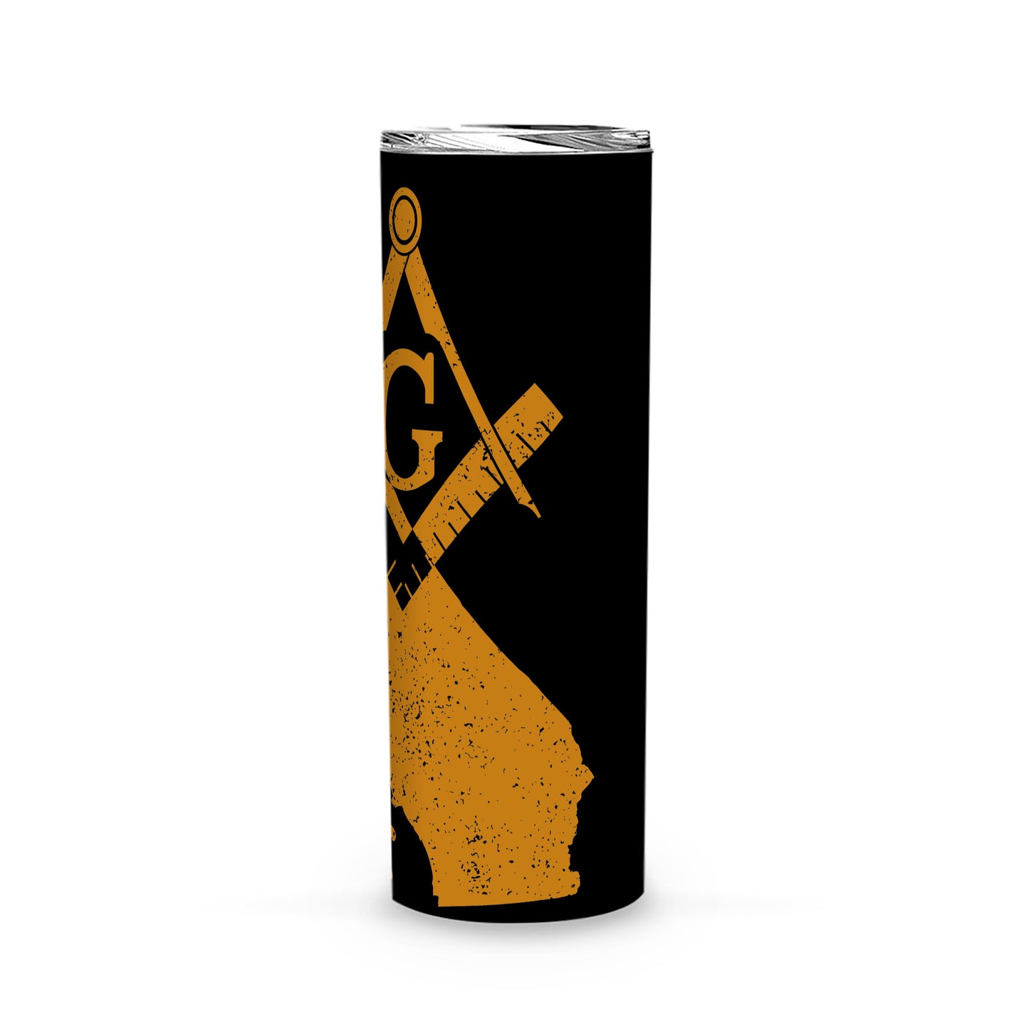California Square & Compass Freemason symbol state map -Skinny Tumbler
