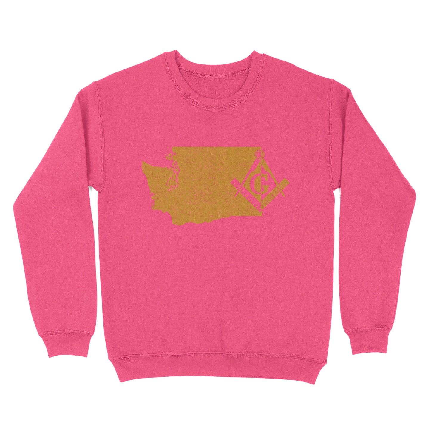 Washington Freemason State Map Square & Compass Symbol - Sweatshirt