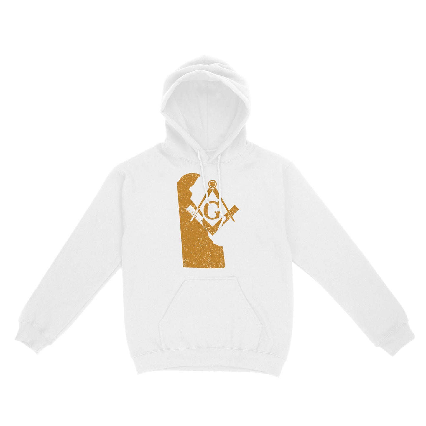Delaware Freemason State Map Square & Compass Symbol - Hoodie