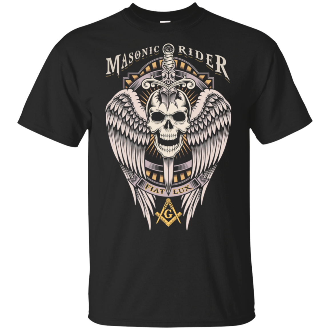 Masonic Rider Winged Skull With Sword Freemason Freemason Square & Compass