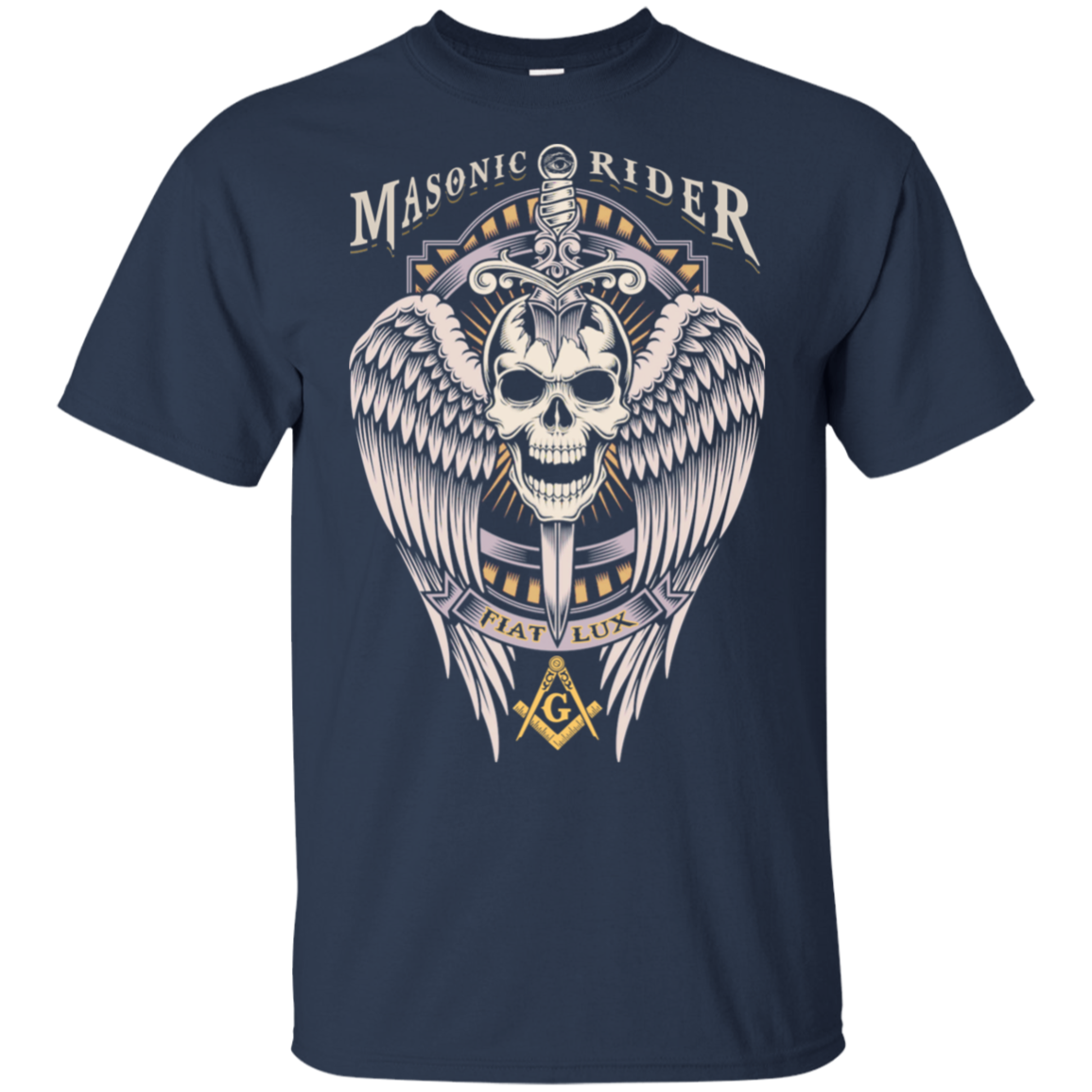 Masonic Rider Winged Skull With Sword Freemason Freemason Square & Compass