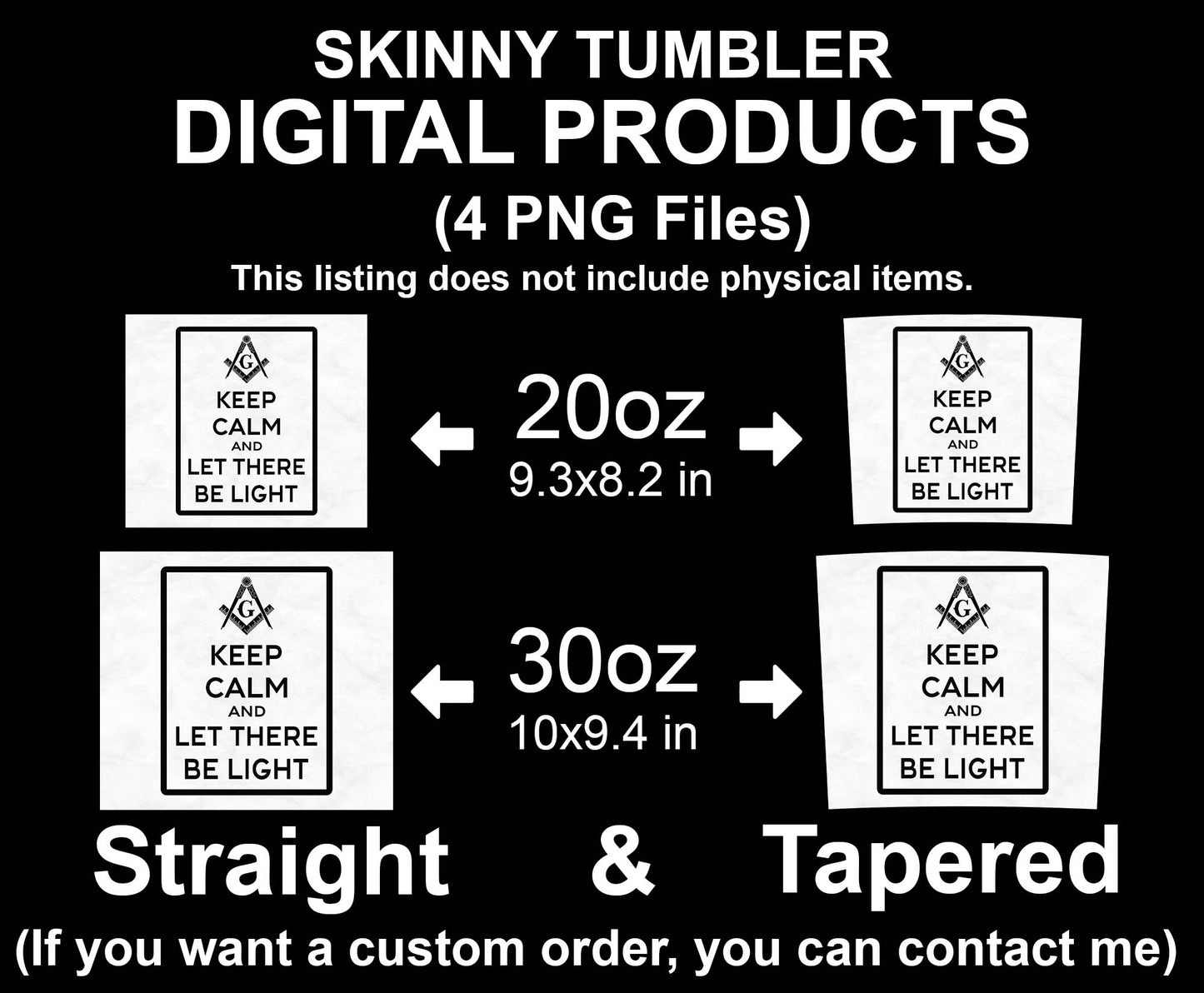 Keep Calm and Let There Be Light Skinny Tumbler Wrap Png Straight & Tapered Tumbler File Digital