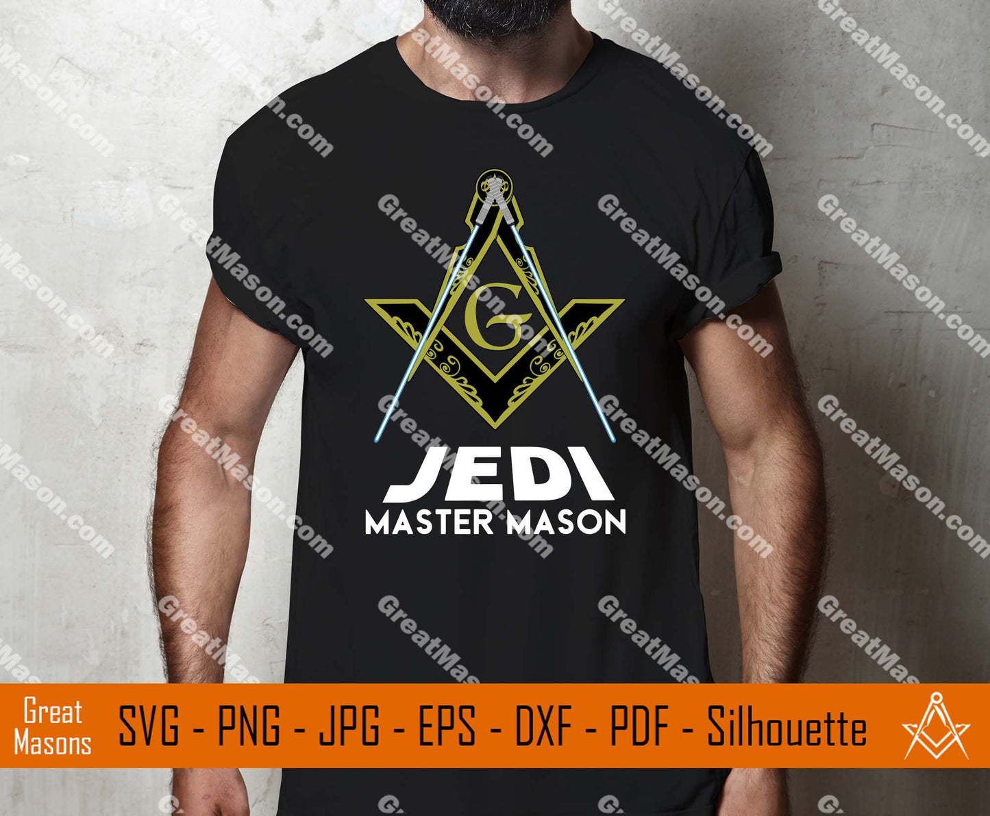 Freemasons Jedi Master Mason Lightsaber Symbol SVG, Png, Eps, Dxf, Jpg, Pdf File