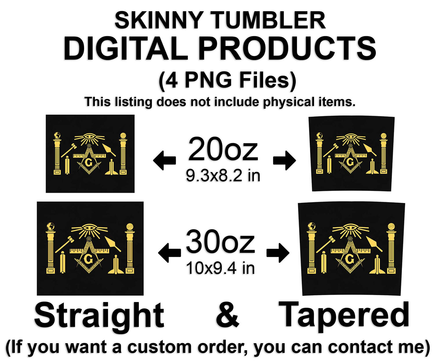 Masonic Well Equipped Columns Pillars Symbols Skinny Tumbler Wrap Png Straight & Tapered Tumbler File Digital