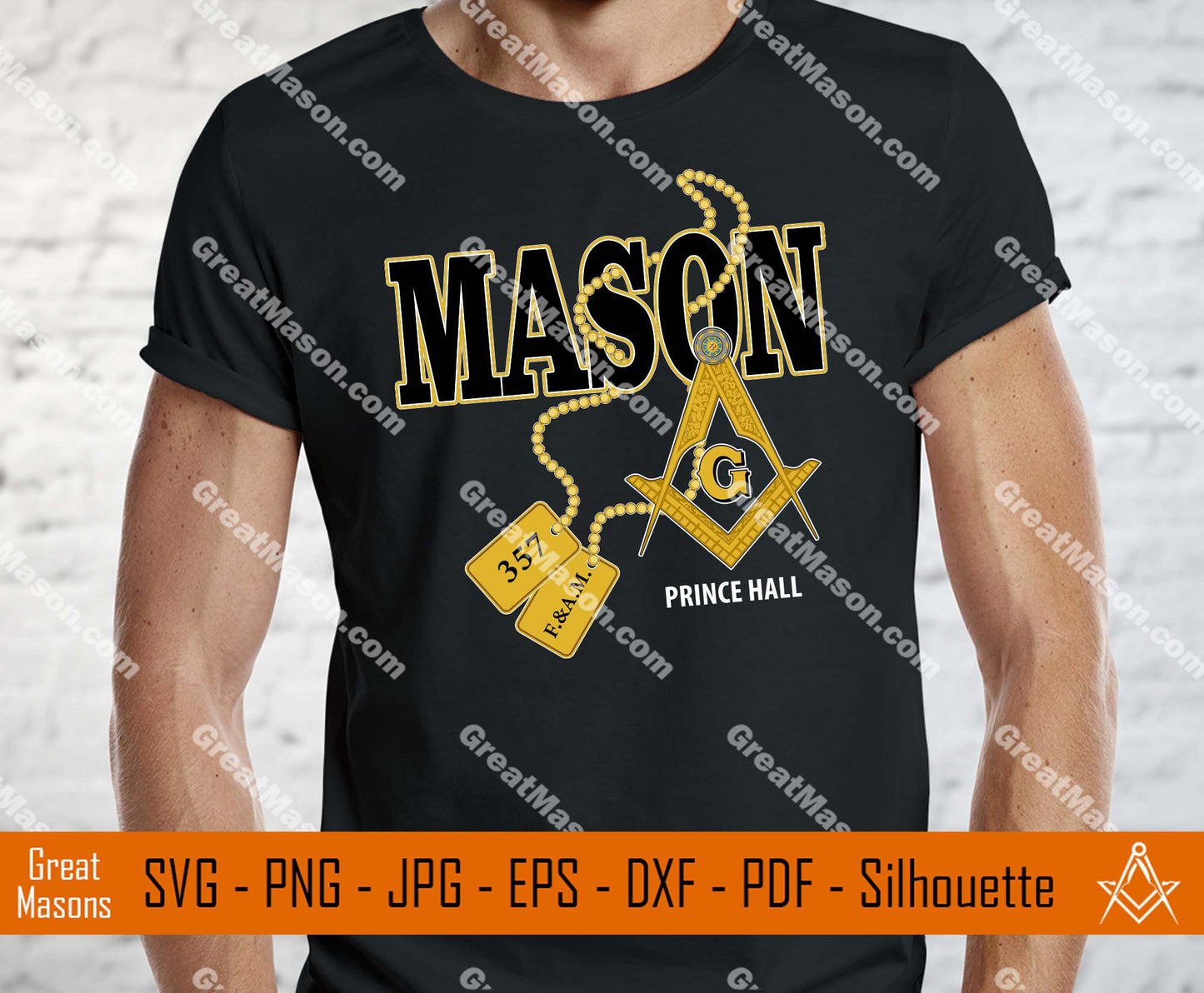MASON Past Master Prince Hall 357 F.&A.M. Dog Tag Emblem Masonic SVG, Png, Eps, Dxf, Jpg, Pdf File