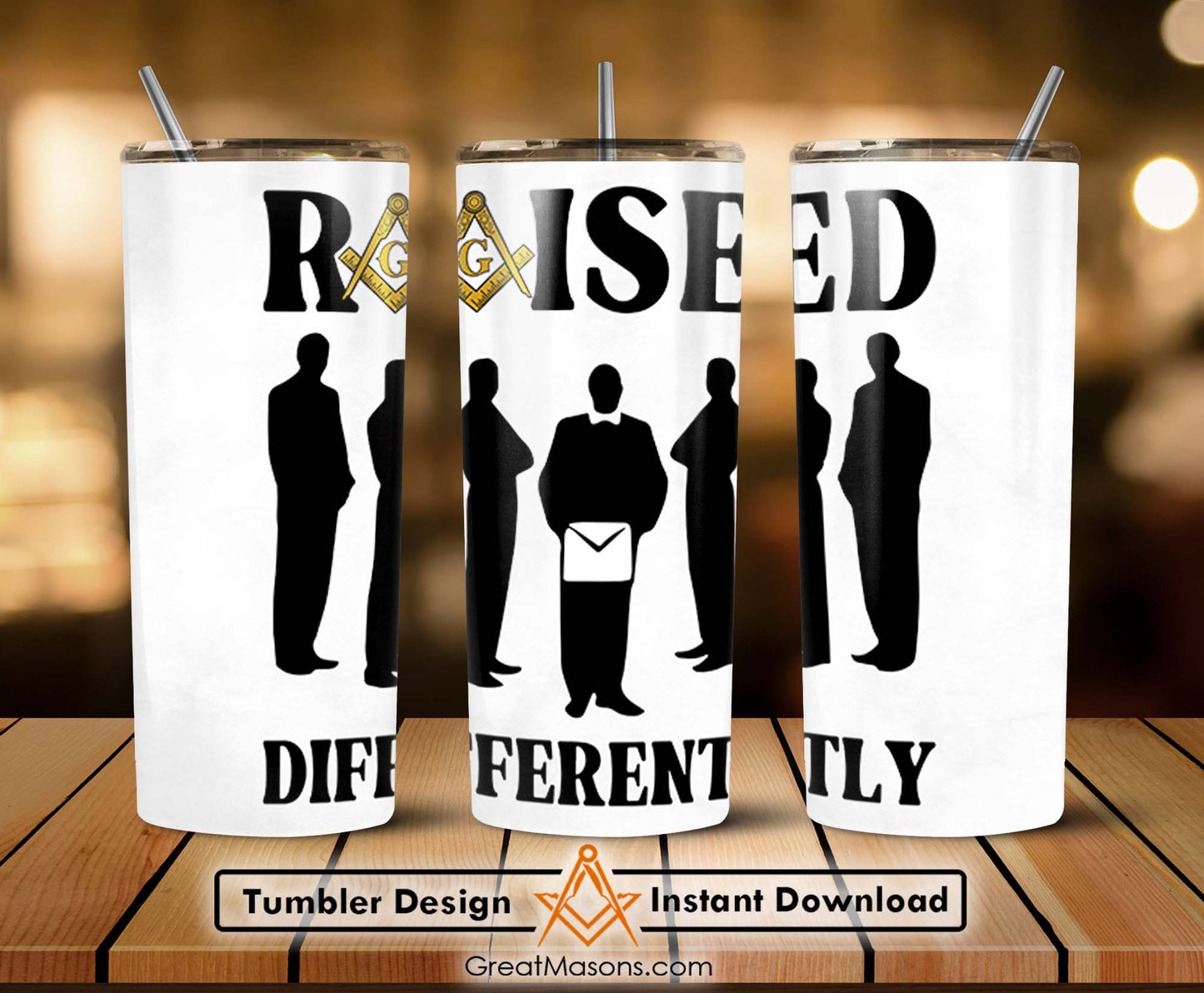 Mason Raised Differently Black Suits Brothers Skinny Tumbler Wrap Png Straight & Tapered Tumbler File Digital