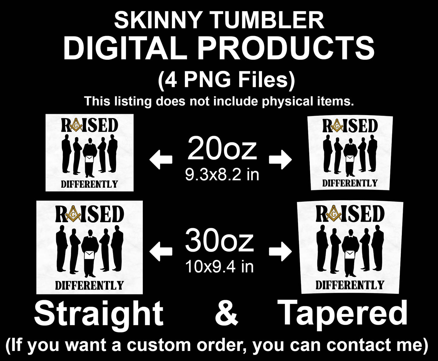 Mason Raised Differently Black Suits Brothers Skinny Tumbler Wrap Png Straight & Tapered Tumbler File Digital