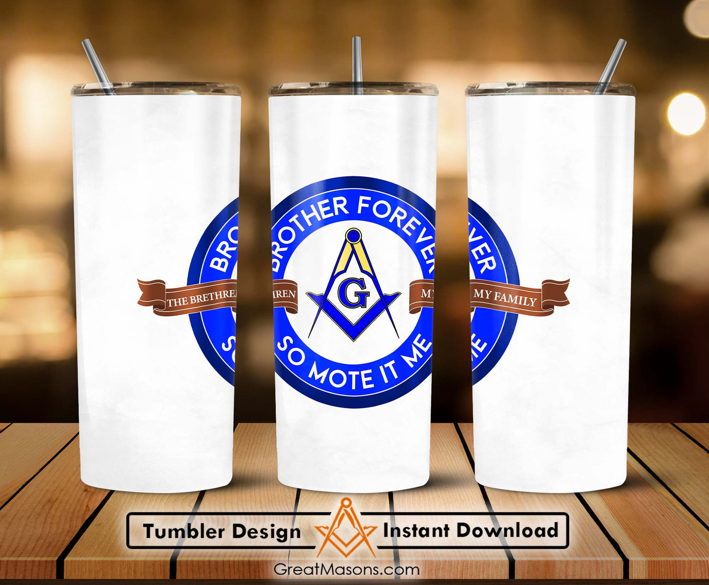 Mason Brother Forever So Mote It Be Skinny Tumbler Wrap Png Straight & Tapered Tumbler File Digital