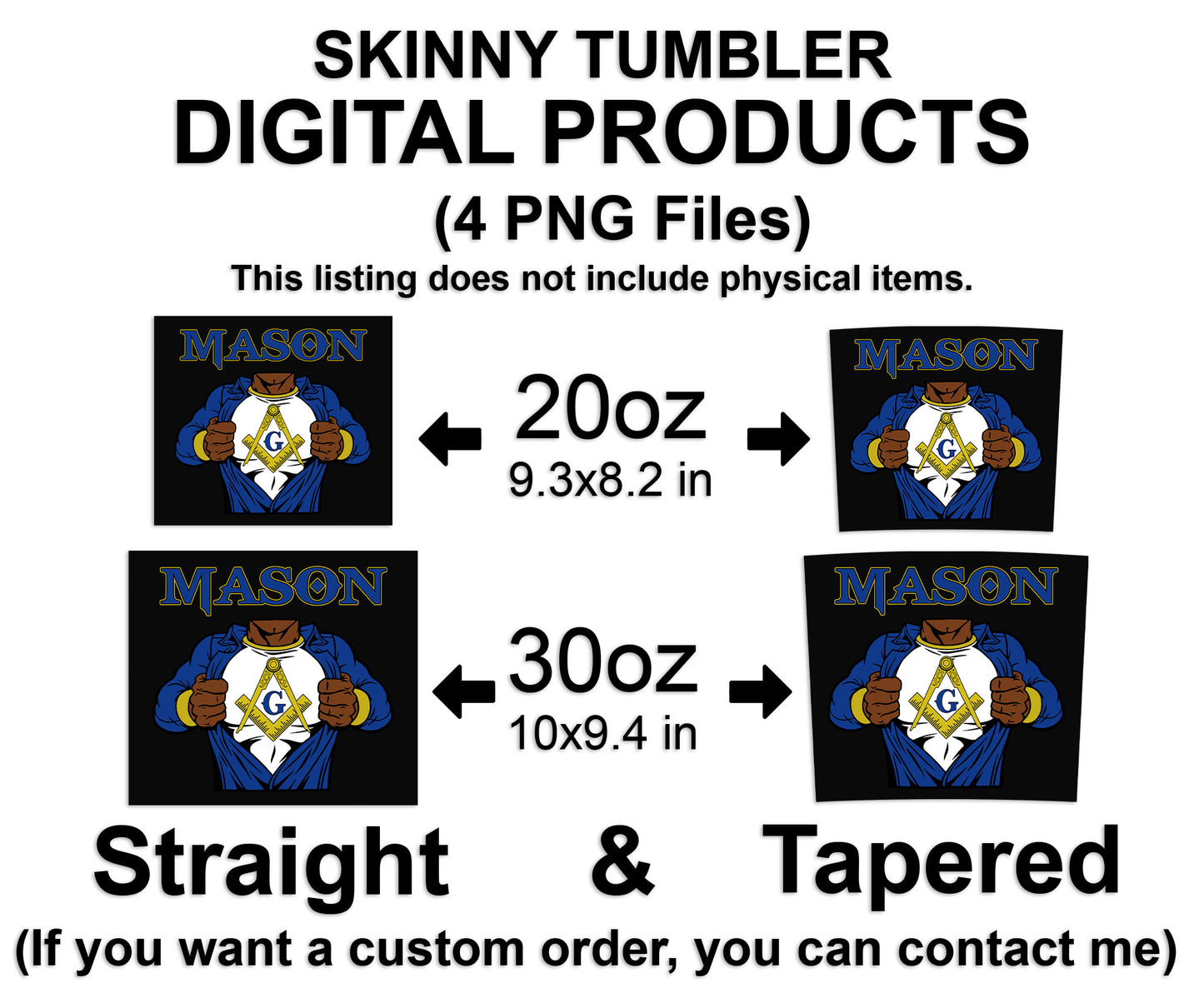 I Am A MASON - Super Man Mason Skinny Tumbler Wrap Png Straight & Tapered Tumbler File Digital