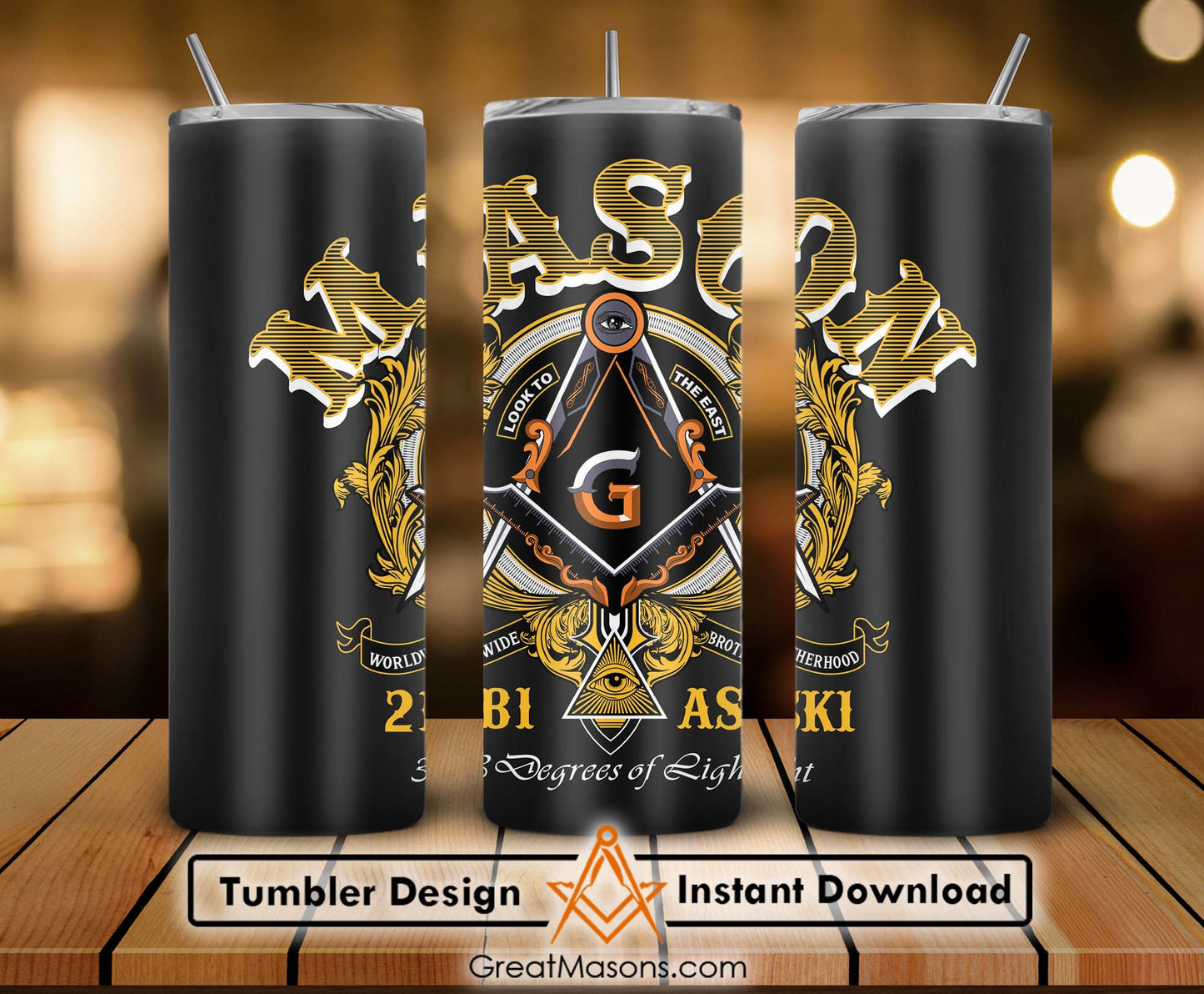 Mason 2B1ASK1 3 Degrees of Light Skinny Tumbler Wrap Png Straight & Tapered Tumbler File Digital