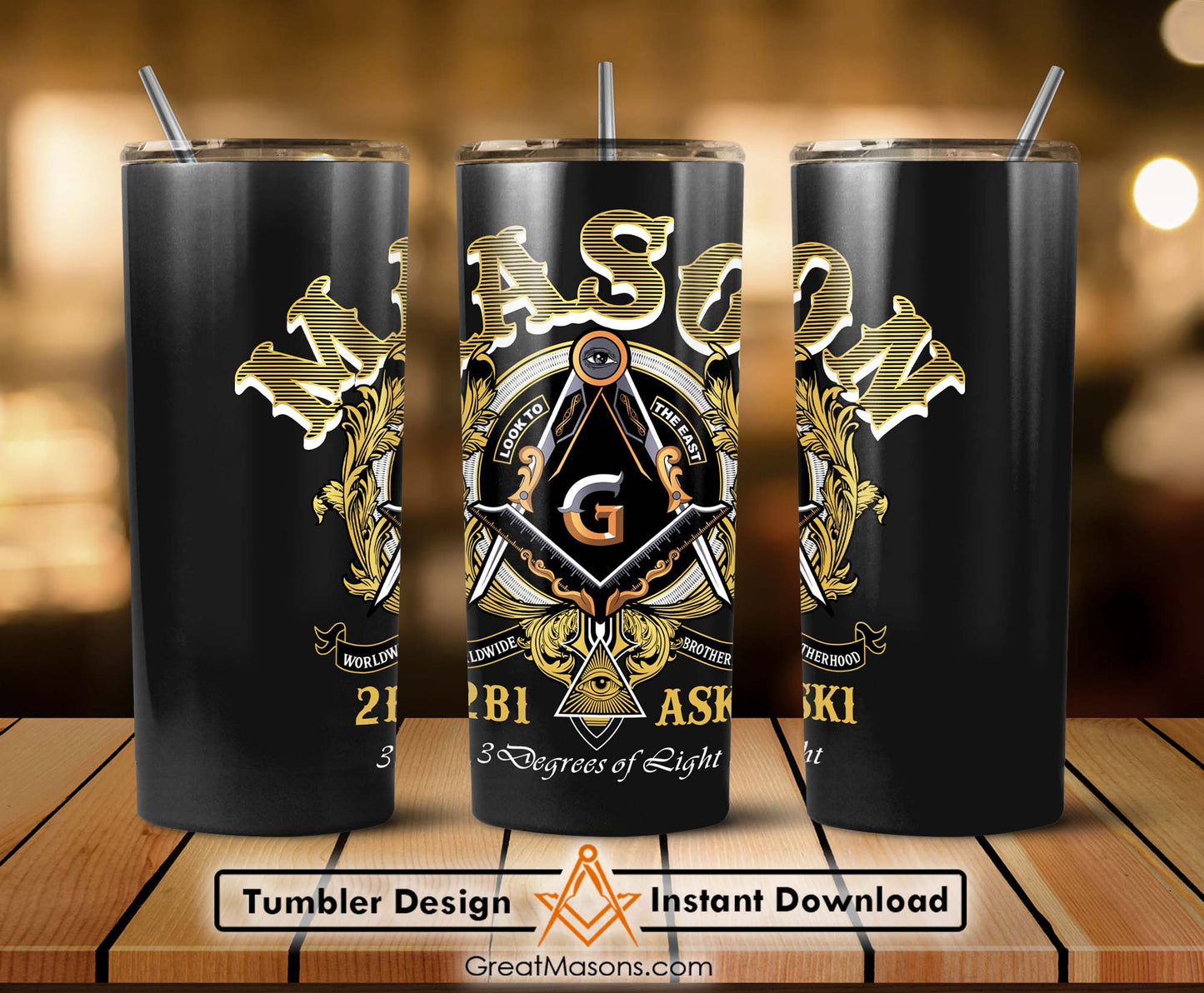 Mason 2B1ASK1 3 Degrees of Light Skinny Tumbler Wrap Png Straight & Tapered Tumbler File Digital