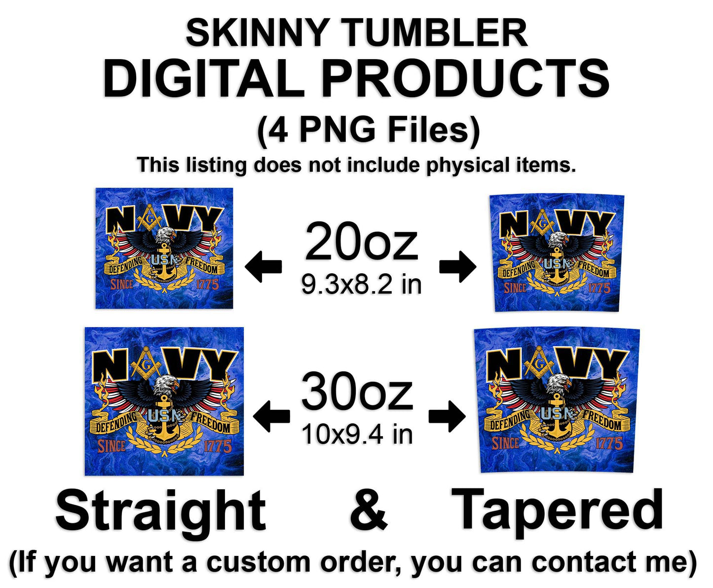 US Navy Mason Masonic Great Masons Skinny Tumbler Wrap Png Straight & Tapered Tumbler File Digital