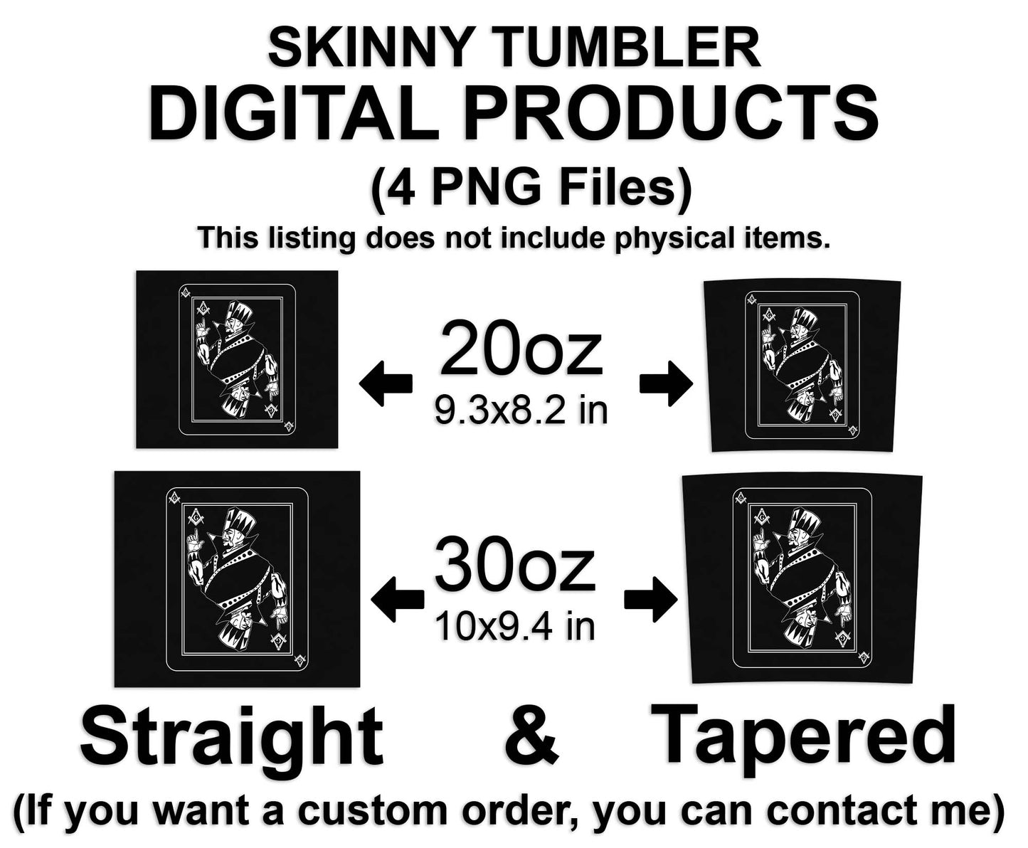 King Card Freemason Masonic Skinny Tumbler Wrap Png Straight & Tapered Tumbler File Digital