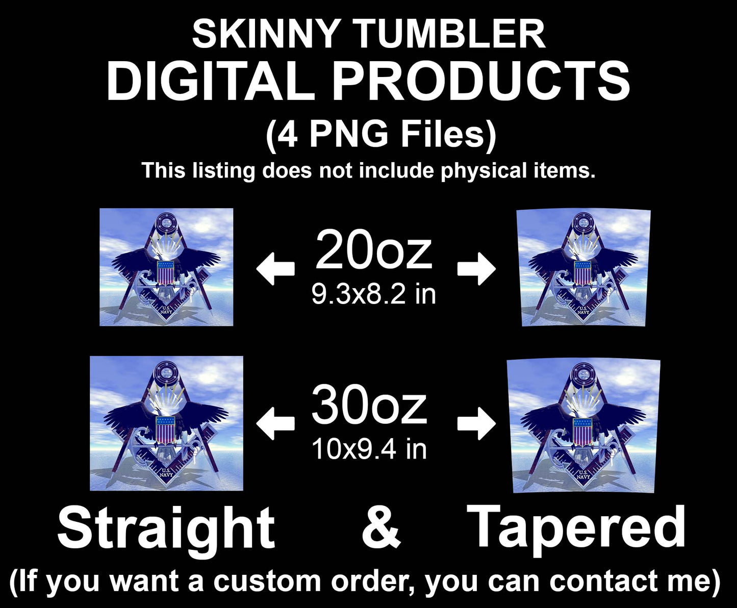 US Navy Mason Masonic Eagle Flag Skinny Tumbler Wrap Png Straight & Tapered Tumbler File Digital