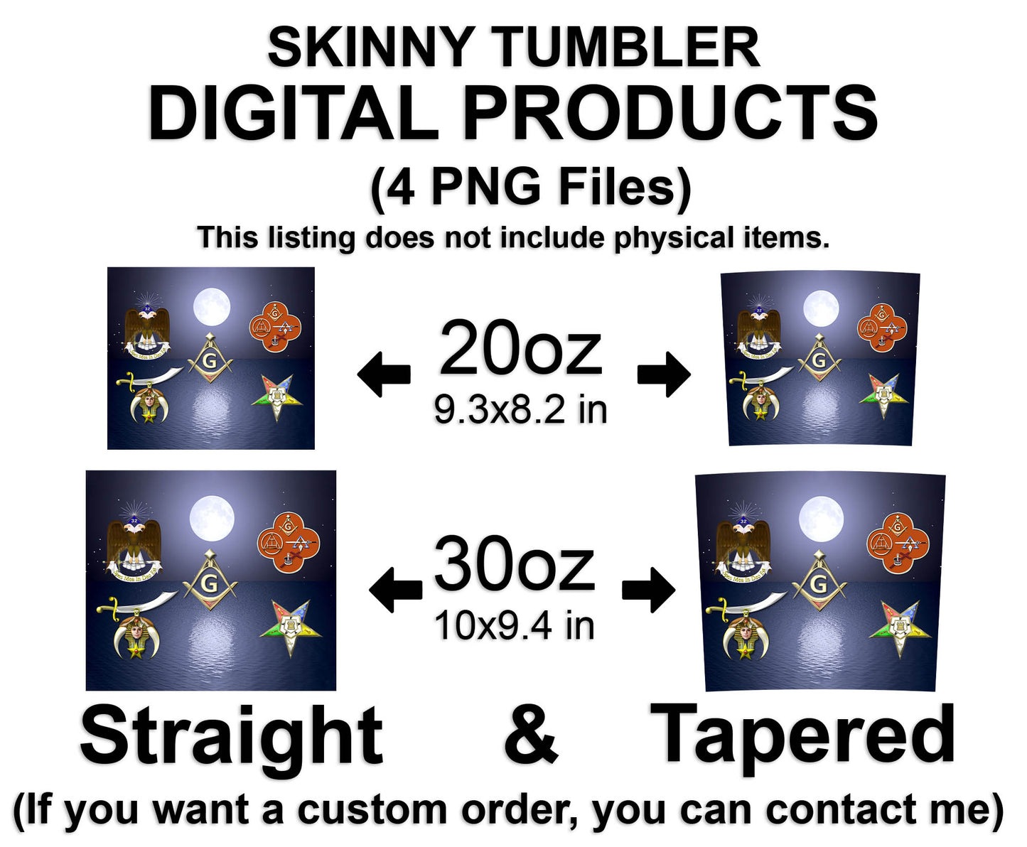 Masonic Family OES Shiners York Rite Scottish Rite Skinny Tumbler Wrap Png Straight & Tapered Tumbler File Digital