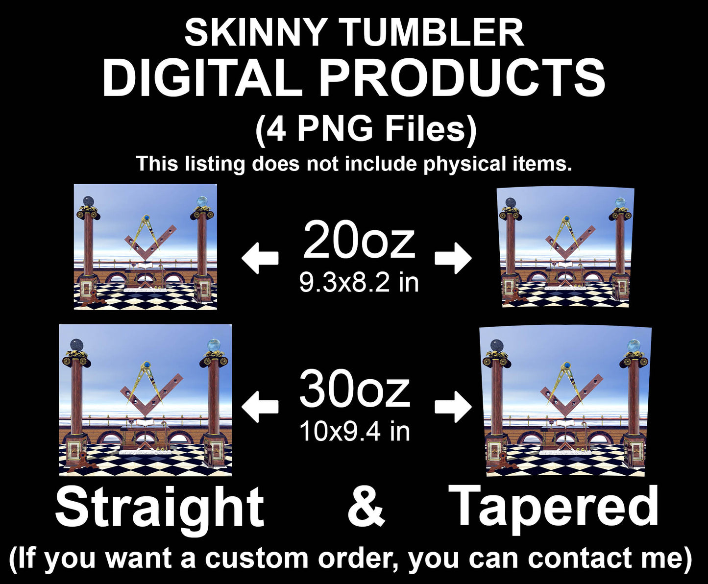 Mason Square and Compass Great Masons Skinny Tumbler Wrap Png Straight & Tapered Tumbler File Digital