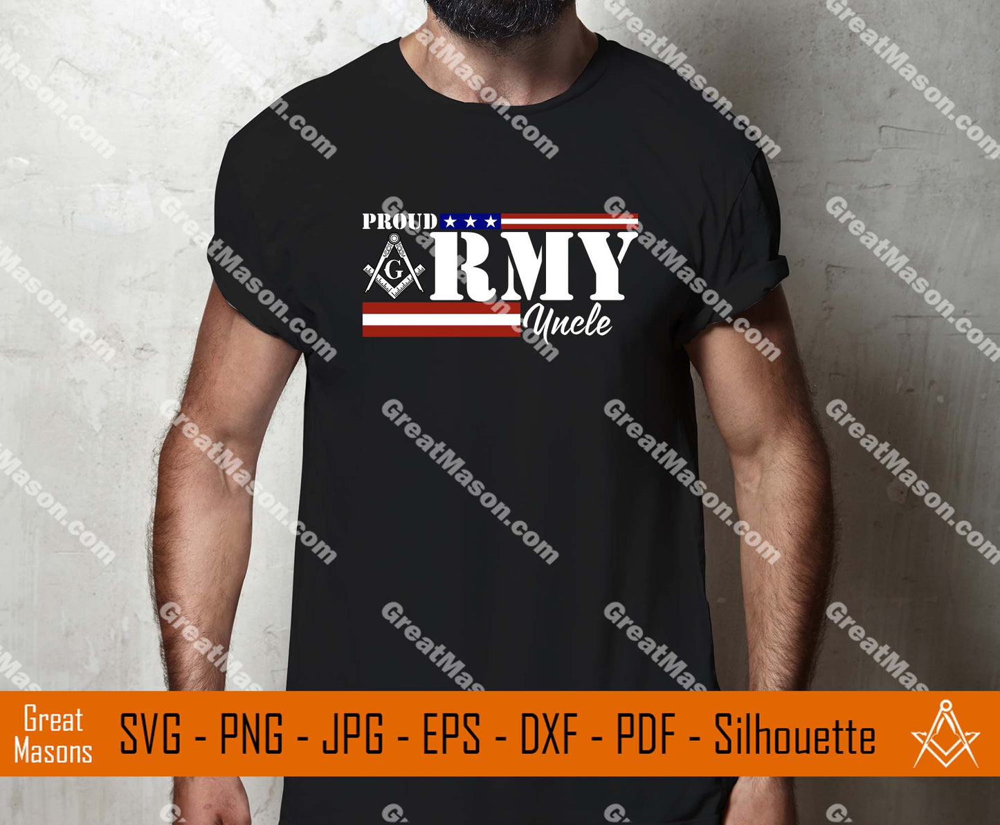 Proud US Army Brother, Dad, Uncle, Grandpa Flag Symbol SVG, Png, Eps, Dxf, Jpg, Pdf File