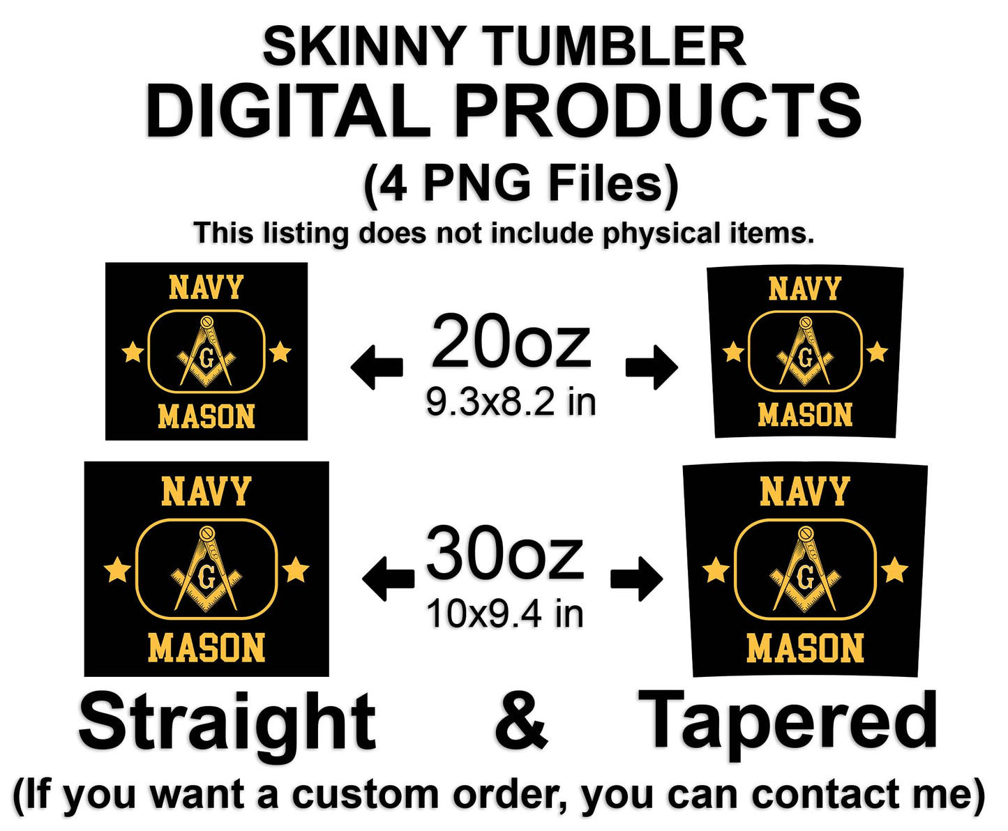 US Navy Mason Masonic United States Freemasons Skinny Tumbler Wrap Png Straight & Tapered Tumbler File Digital