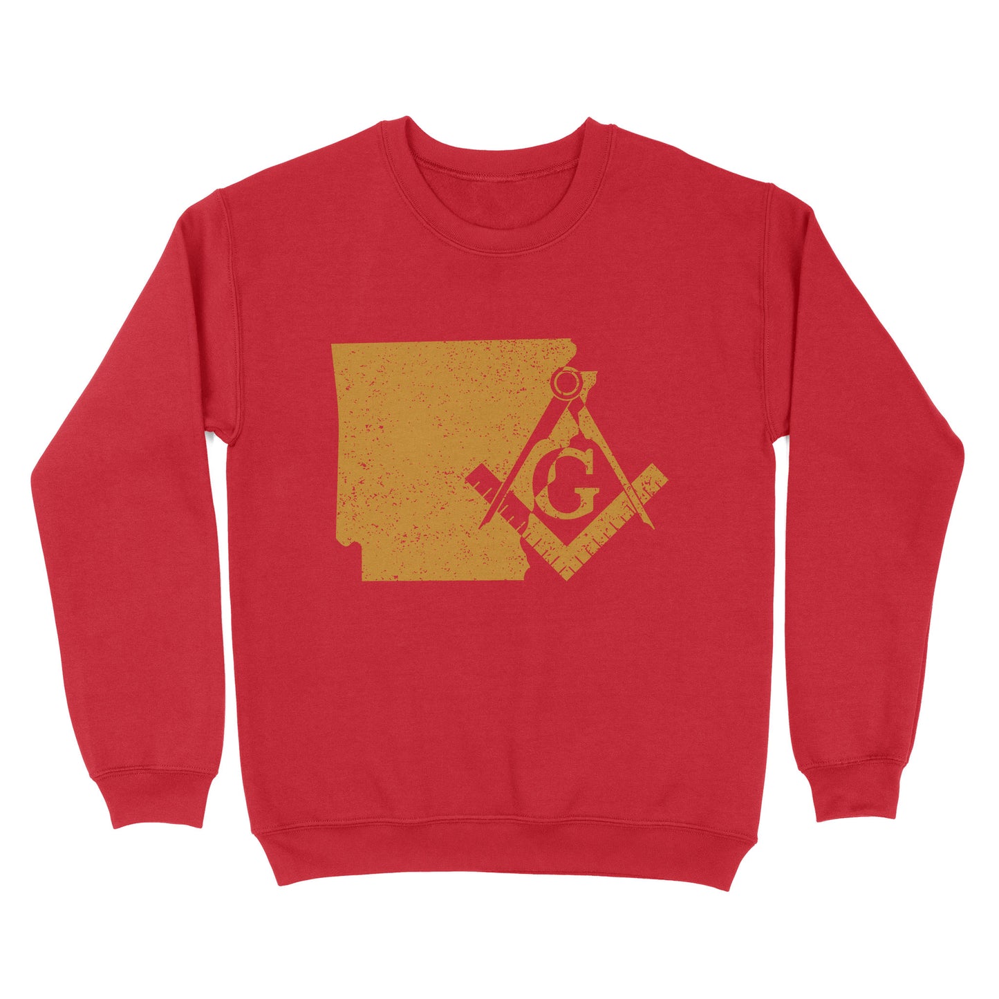 Arkansas Freemason State Map Square & Compass Symbol - Sweatshirt