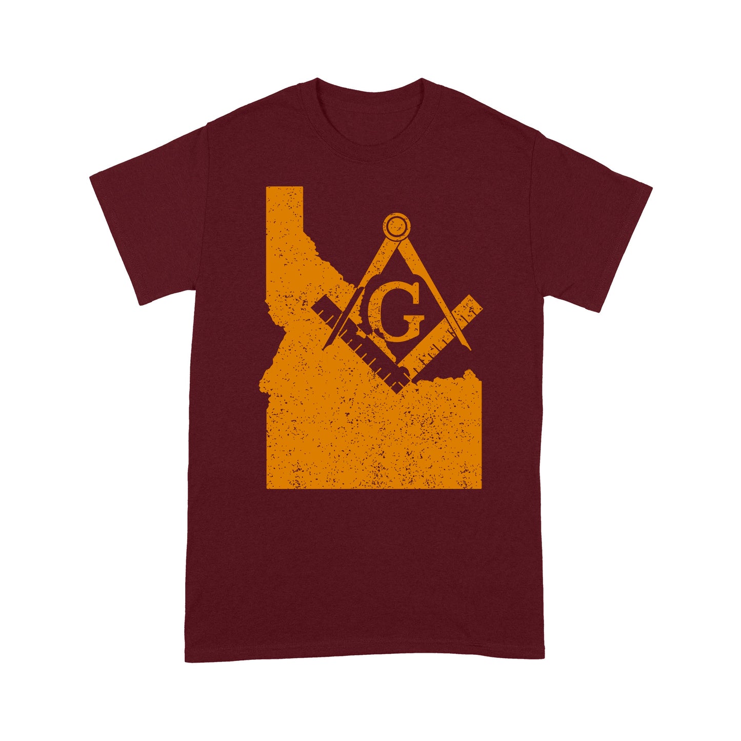 Idaho Freemason State Map Square & Compass Symbol - T Shirt