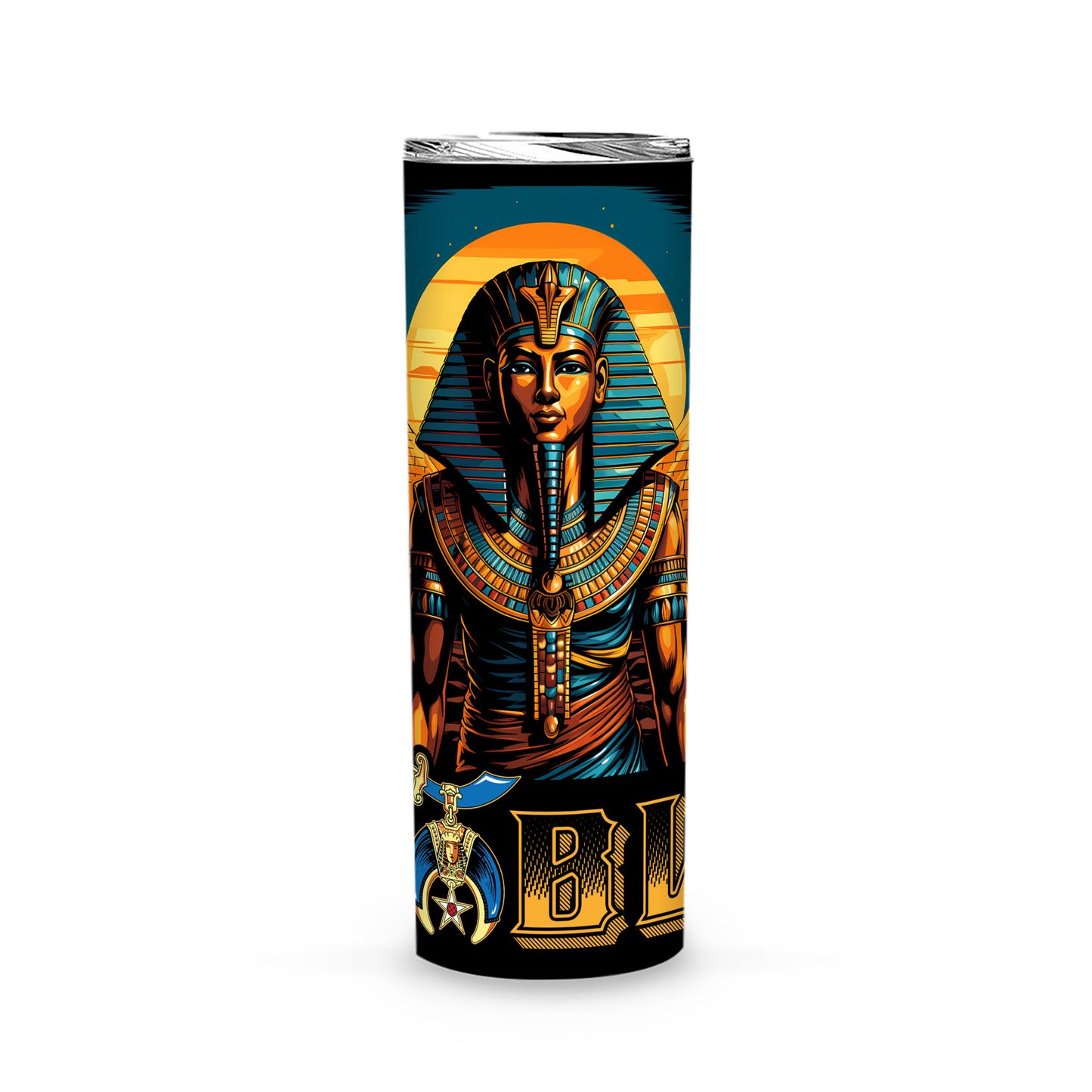 Noble Shriner Pharaoh King Pyramids - Skinny Tumbler - MS230728_03