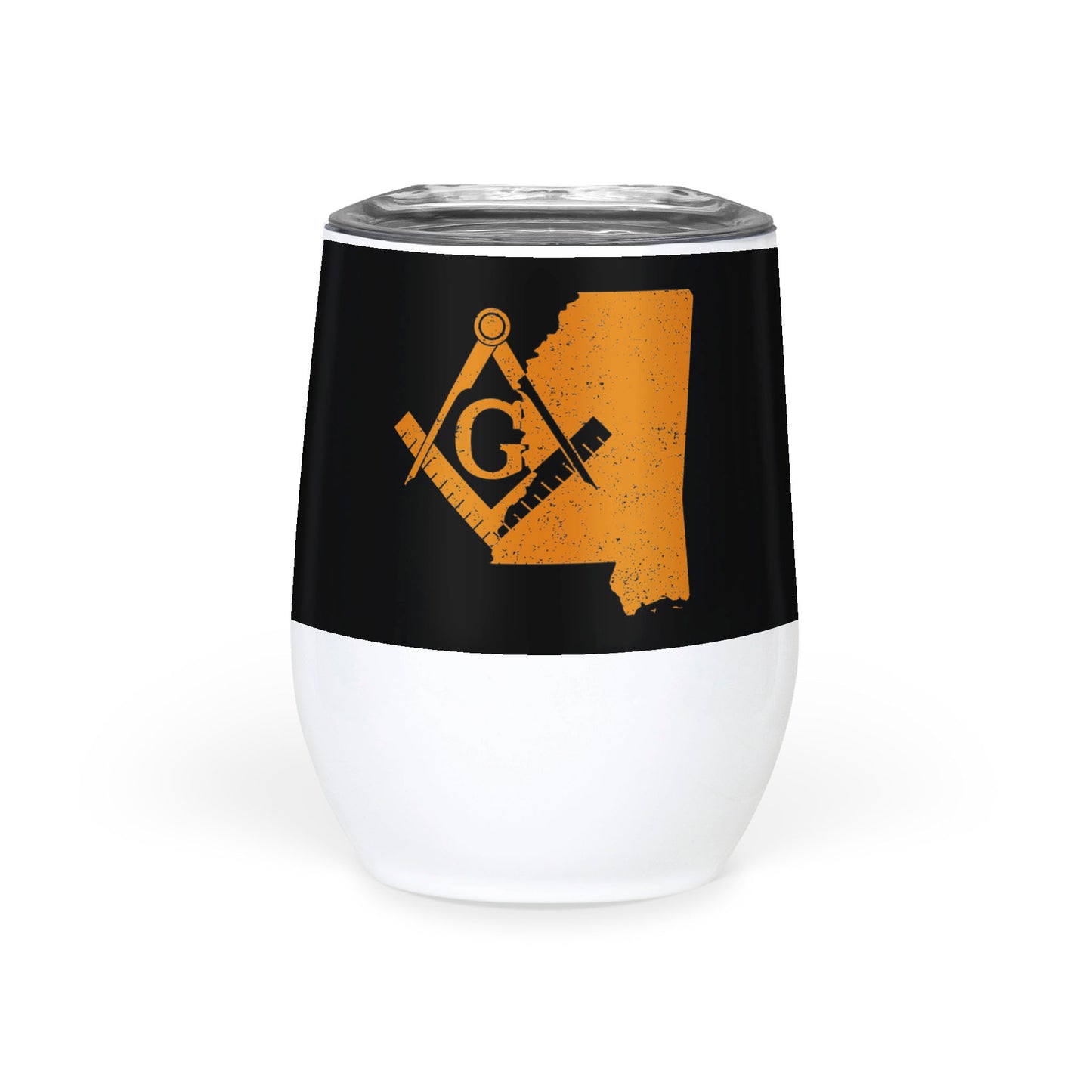 Mississippi Square & Compass Freemason symbol state map - Wine Tumbler