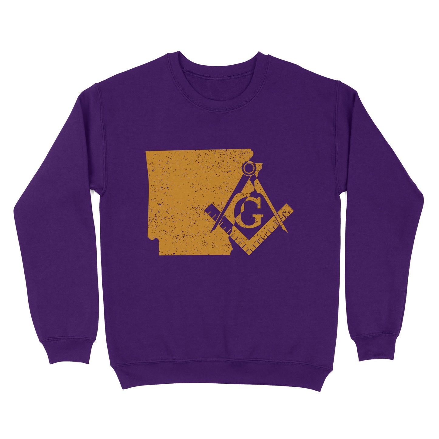 Arkansas Freemason State Map Square & Compass Symbol - Sweatshirt