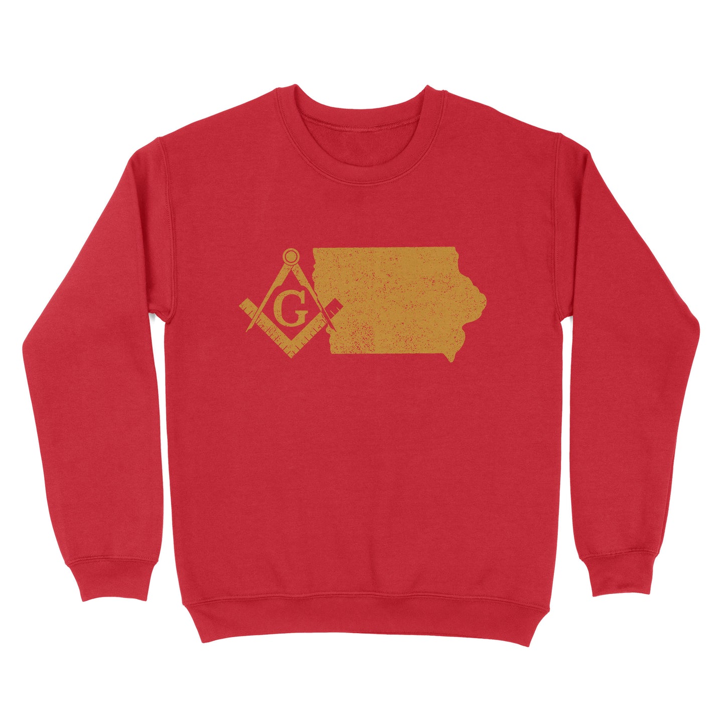 Iowa Freemason State Map Square & Compass Symbol - Sweatshirt