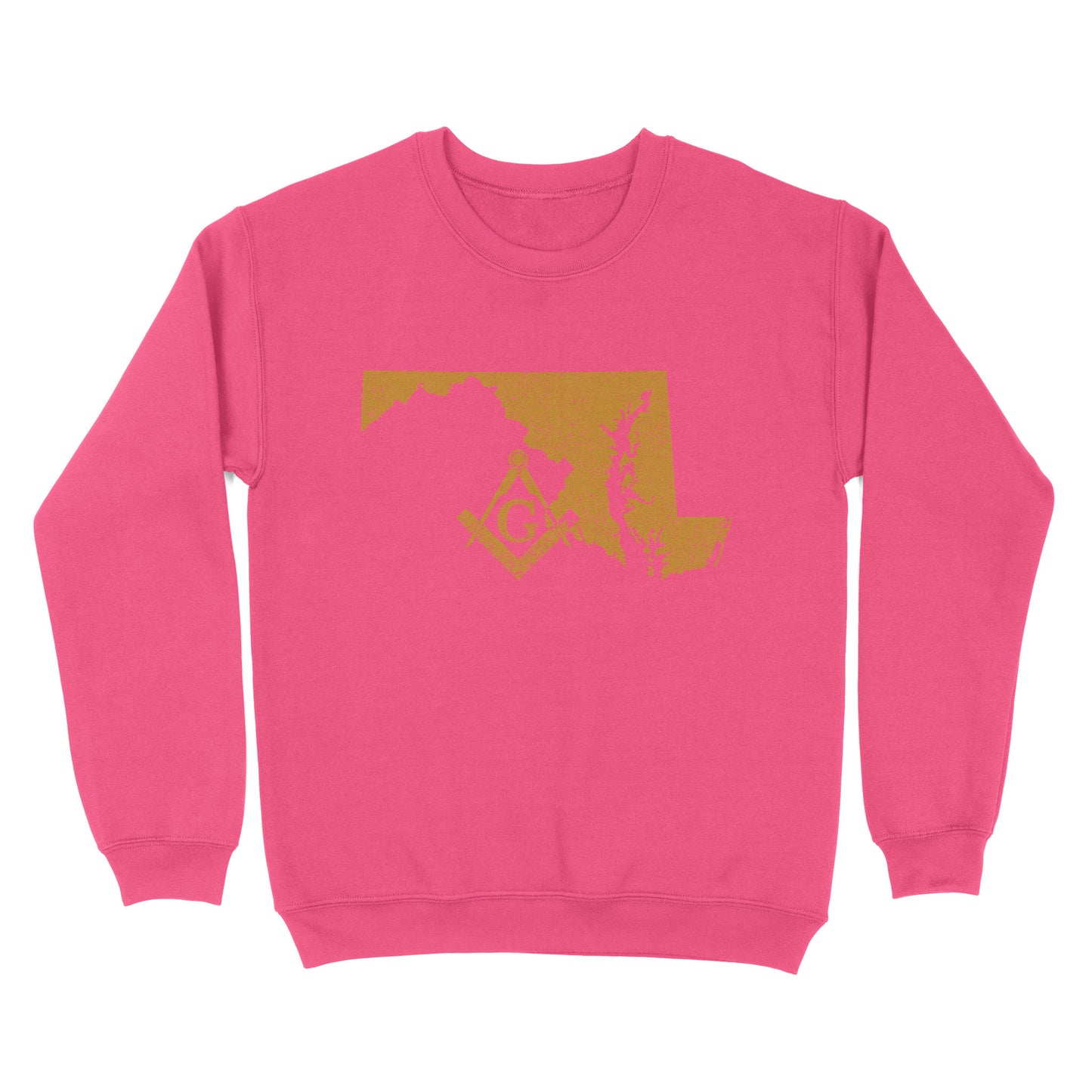 Maryland Freemason State Map Square & Compass Symbol - Sweatshirt