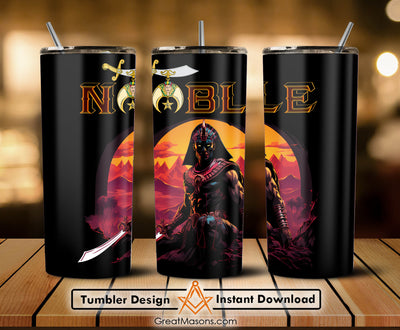 Noble Shriner Warrior Pharaoh King Of The Desert - Skinny Tumbler Wrap PNG File Digital