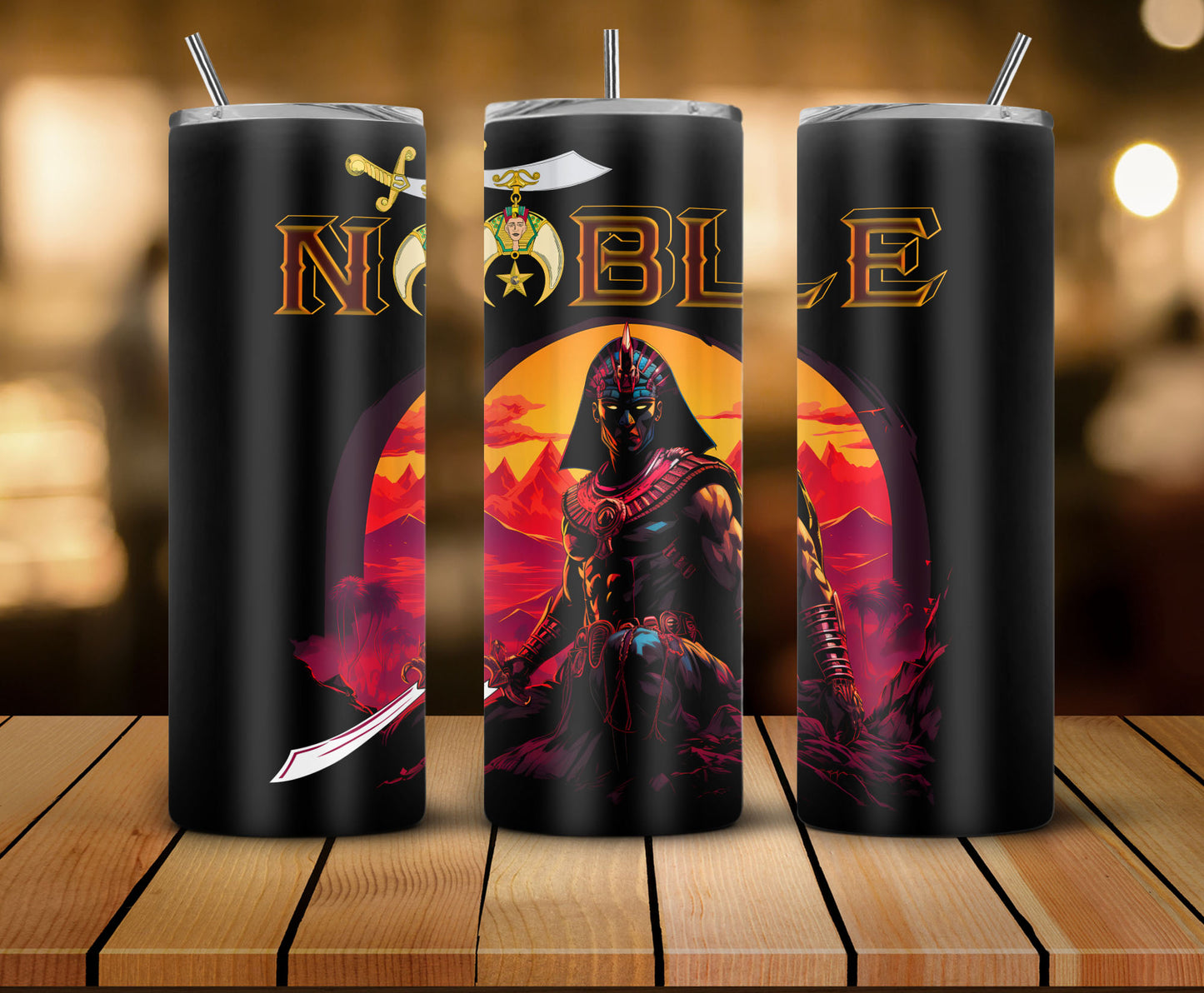 Noble Shriner Masonic Egyptian Warrior - Skinny Tumbler - MS230728_01