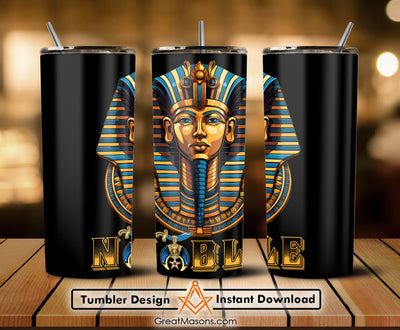 Noble Shriner Egyptian Pharaoh King Tutankhamun - Skinny Tumbler Wrap PNG File Digital