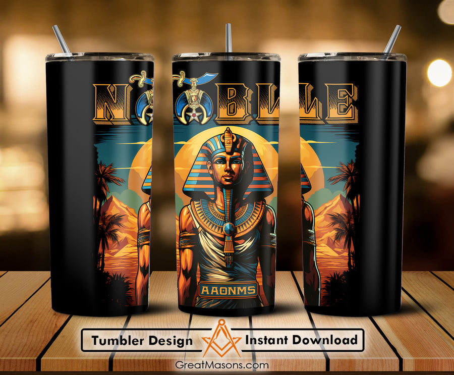 Noble Shriner Egyptian Pharaoh Tutankhamun AAONMS - Skinny Tumbler Wrap PNG File Digital