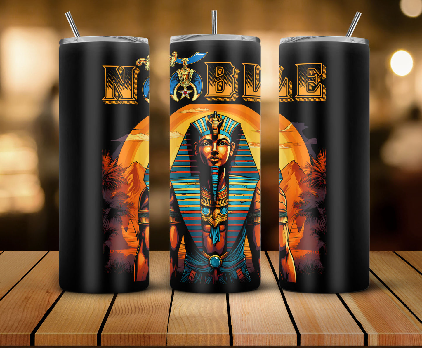 Noble Shriner Pharaoh King Tutankhamun - Skinny Tumbler - MS230728_06