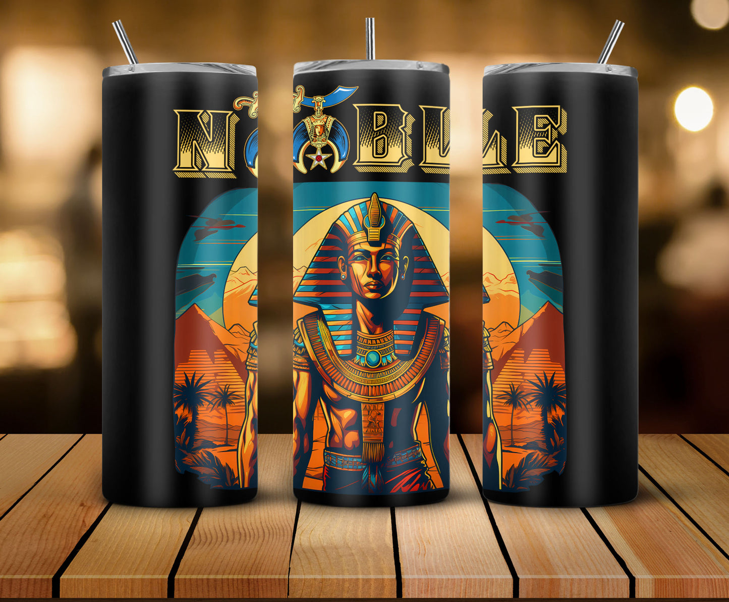 Noble Shriner Egyptian Pharaoh King Pyramids - Skinny Tumbler - MS230728_08