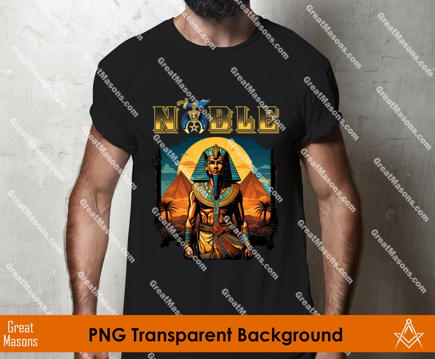 Shriner Egyptian Pharaoh King Tutankhamun Pyramids - PNG Transparent High Quality File