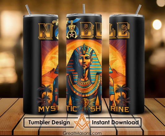 Noble Mystic Shriner Egyptian Pharaoh King - Skinny Tumbler Wrap PNG File Digital