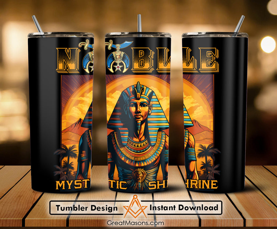 Noble Mystic Shriner Egyptian Pharaoh King - Skinny Tumbler Wrap PNG File Digital