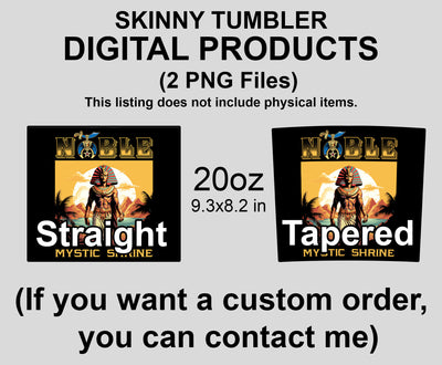 Noble Mystic Shriner Egyptian Pharaoh King Muscle - Skinny Tumbler Wrap PNG File Digital