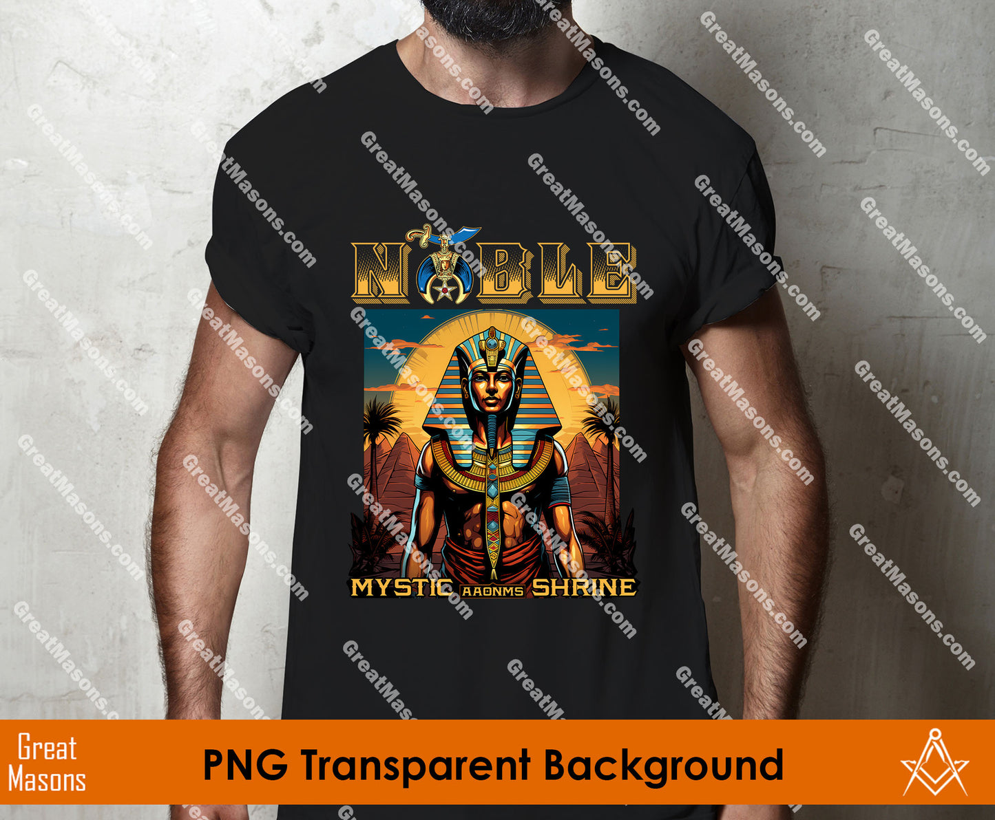 Shriner Egyptian Pharaoh King Pyramid Tutankhamun AAONMS - PNG Transparent High Quality File